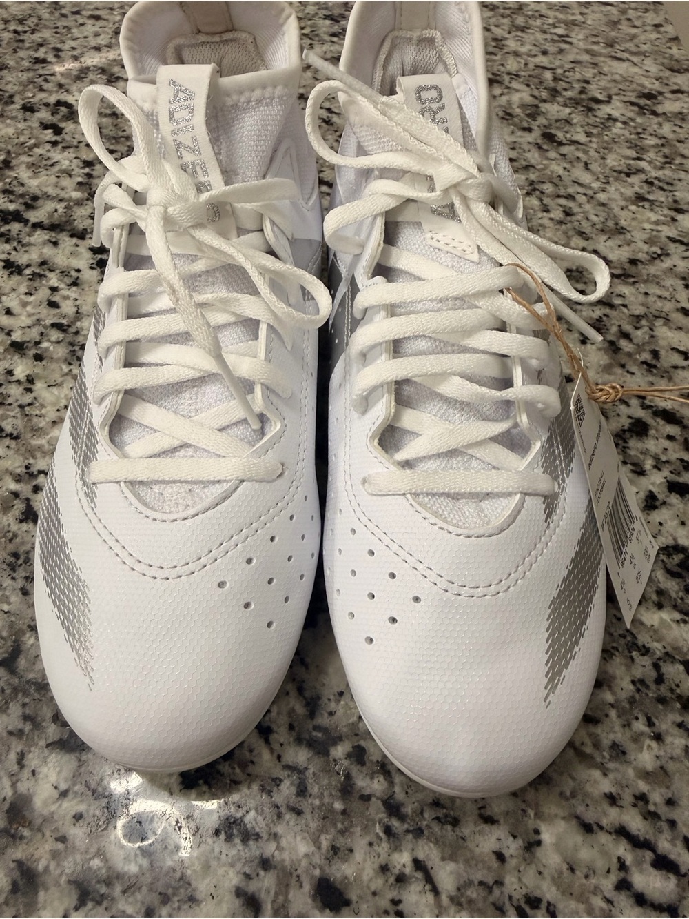 Adidas White Athletic Sneakers with Silver Accents